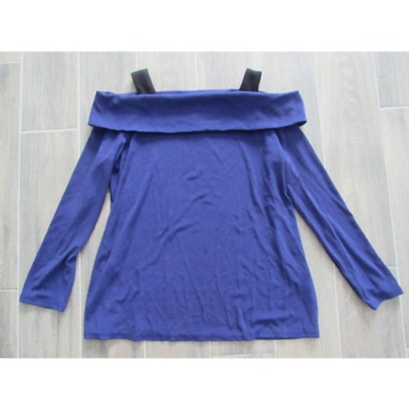 Chico's Tops - Chico's Cold-Shoulder Top Women's Size 3 Purple Acetate Blend Preppy